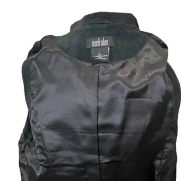 Mark Alan western‎ Leather Suede Biker Front Zip Up Black Vest Women’s Size Larg - Picture 5 of 10